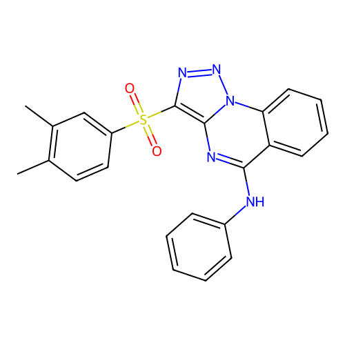 3-(3,4-dimethylphenyl)sulfonyl-N-phenyltriazolo[1,5-a]quinazolin-5-amine structure