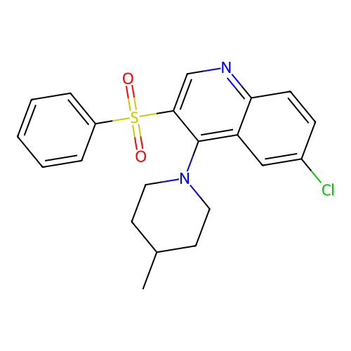 3-(Benzenesulfonyl)-6-chloro-4-(4-methylpiperidin-1-yl)quinoline structure