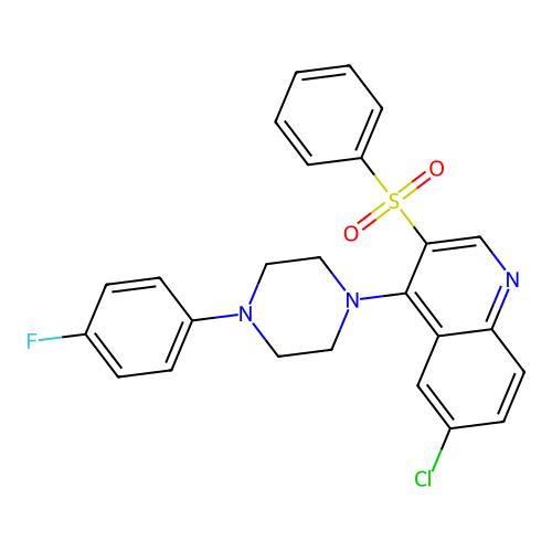 3-(Benzenesulfonyl)-6-chloro-4-[4-(4-fluorophenyl)piperazin-1-yl]quinoline structure