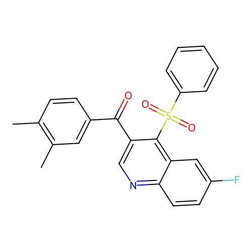 4-(Benzenesulfonyl)-3-(3,4-dimethylbenzoyl)-6-fluoroquinoline structure