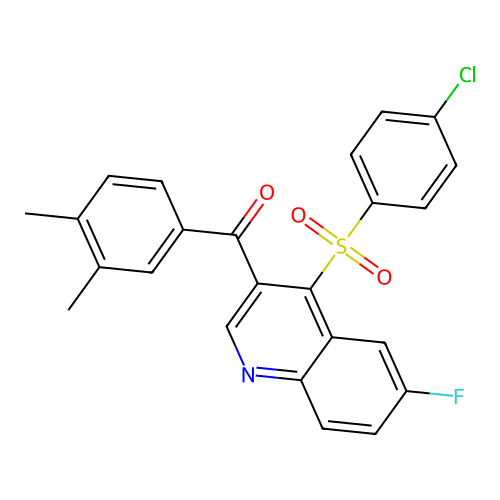 4-(4-Chlorobenzenesulfonyl)-3-(3,4-dimethylbenzoyl)-6-fluoroquinoline structure