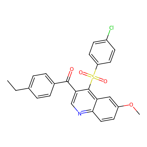 (4-((4-Chlorophenyl)sulfonyl)-6-methoxyquinolin-3-yl)(4-ethylphenyl)methanone structure