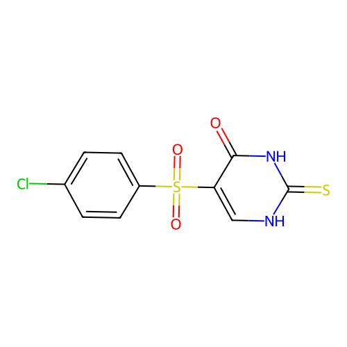 5-(4-chlorophenyl)sulfonyl-2-sulfanylidene-1H-pyrimidin-4-one structure