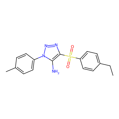 4-(4-ethylbenzenesulfonyl)-1-(4-methylphenyl)-1H-1,2,3-triazol-5-amine structure