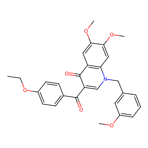 3-(4-Ethoxybenzoyl)-6,7-dimethoxy-1-[(3-methoxyphenyl)methyl]quinolin-4-one structure