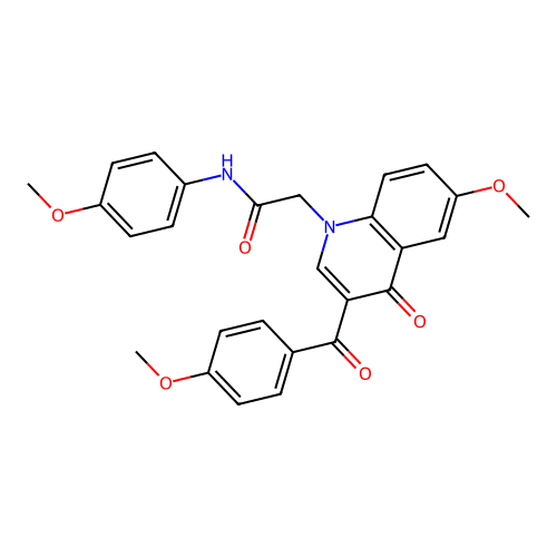 2-[6-methoxy-3-(4-methoxybenzoyl)-4-oxo-1,4-dihydroquinolin-1-yl]-N-(4-methoxyphenyl)acetamide structure