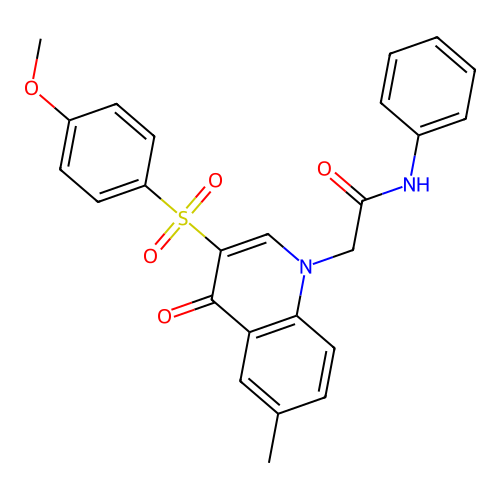 2-[3-(4-methoxyphenyl)sulfonyl-6-methyl-4-oxoquinolin-1-yl]-N-phenylacetamide structure