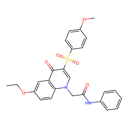 2-[6-ethoxy-3-(4-methoxybenzenesulfonyl)-4-oxo-1,4-dihydroquinolin-1-yl]-N-phenylacetamide structure