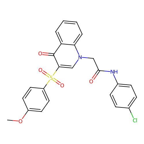N-(4-chlorophenyl)-2-[3-(4-methoxyphenyl)sulfonyl-4-oxoquinolin-1-yl]acetamide structure
