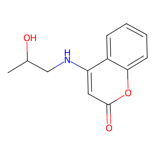4-[(2-hydroxypropyl)amino]-2H-chromen-2-one structure