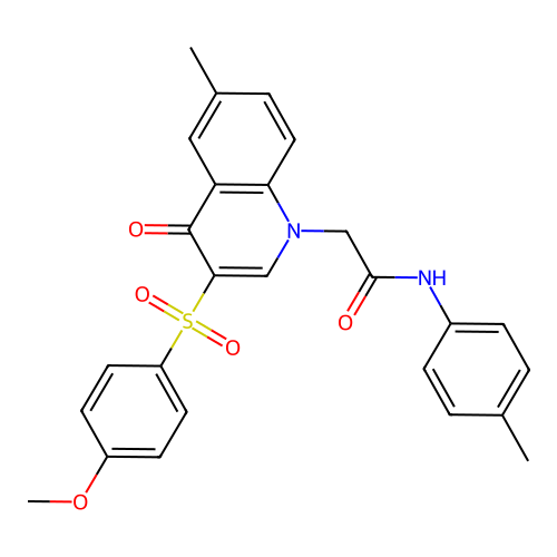 2-[3-(4-methoxybenzenesulfonyl)-6-methyl-4-oxo-1,4-dihydroquinolin-1-yl]-N-(4-methylphenyl)acetamide structure
