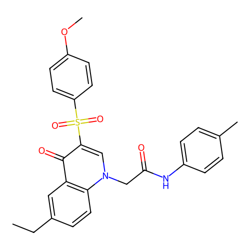 2-[6-ethyl-3-(4-methoxybenzenesulfonyl)-4-oxo-1,4-dihydroquinolin-1-yl]-N-(4-methylphenyl)acetamide structure