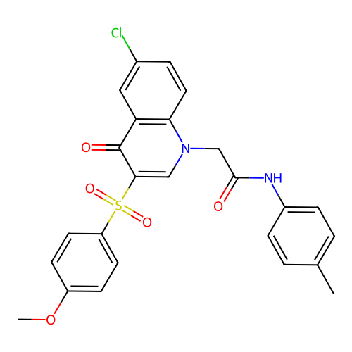 2-[6-chloro-3-(4-methoxybenzenesulfonyl)-4-oxo-1,4-dihydroquinolin-1-yl]-N-(4-methylphenyl)acetamide structure