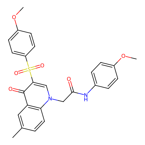 2-[3-(4-methoxybenzenesulfonyl)-6-methyl-4-oxo-1,4-dihydroquinolin-1-yl]-N-(4-methoxyphenyl)acetamide structure