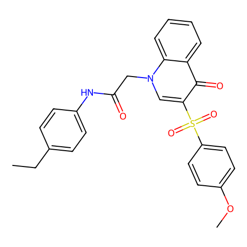 N-(4-ethylphenyl)-2-[3-(4-methoxyphenyl)sulfonyl-4-oxoquinolin-1-yl]acetamide structure