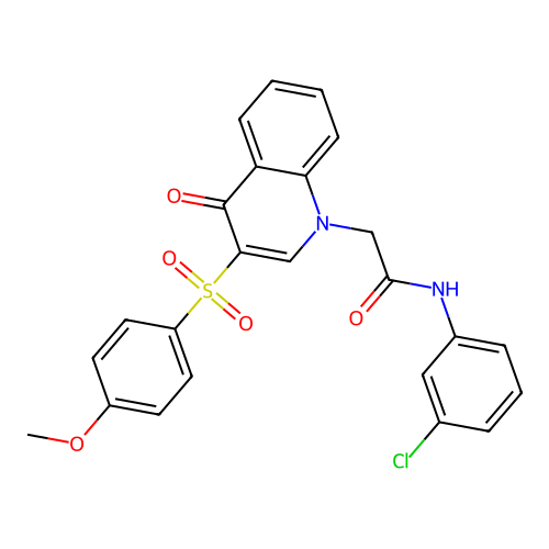 N-(3-chlorophenyl)-2-[3-(4-methoxyphenyl)sulfonyl-4-oxoquinolin-1-yl]acetamide structure