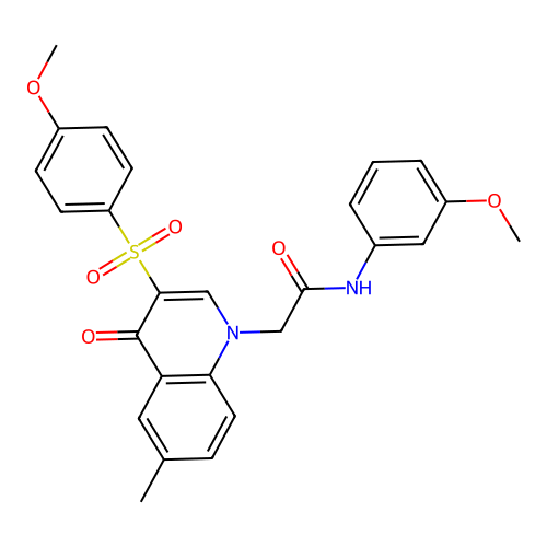 2-[3-(4-methoxybenzenesulfonyl)-6-methyl-4-oxo-1,4-dihydroquinolin-1-yl]-N-(3-methoxyphenyl)acetamide structure