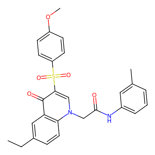 2-[6-ethyl-3-(4-methoxybenzenesulfonyl)-4-oxo-1,4-dihydroquinolin-1-yl]-N-(3-methylphenyl)acetamide structure