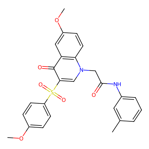 2-[6-methoxy-3-(4-methoxybenzenesulfonyl)-4-oxo-1,4-dihydroquinolin-1-yl]-N-(3-methylphenyl)acetamide structure