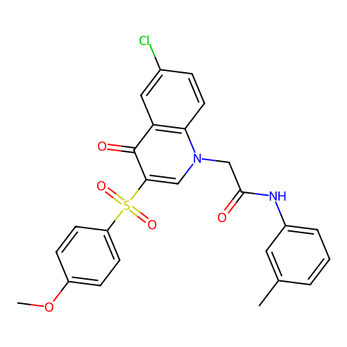 2-[6-chloro-3-(4-methoxybenzenesulfonyl)-4-oxo-1,4-dihydroquinolin-1-yl]-N-(3-methylphenyl)acetamide structure
