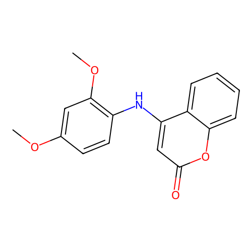 4-[(2,4-dimethoxyphenyl)amino]-2H-chromen-2-one structure