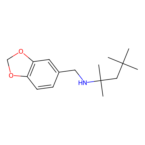 N-(1,3-benzodioxol-5-ylmethyl)-2,4,4-trimethylpentan-2-amine structure