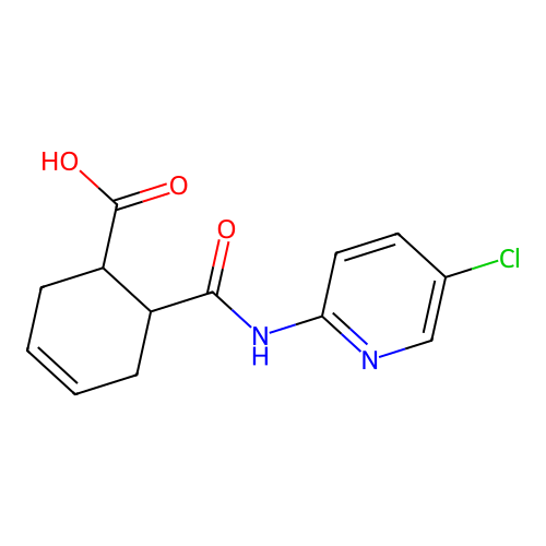 6-[(5-Chloropyridin-2-yl)carbamoyl]cyclohex-3-ene-1-carboxylic acid structure