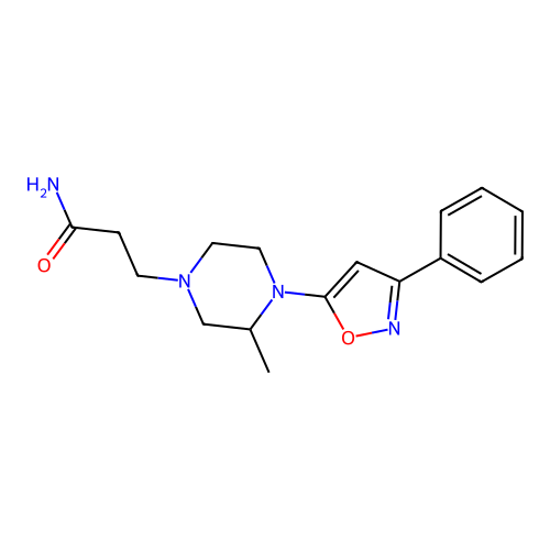 1-Piperazinepropanamide, 4-methyl-N-(3-phenyl-5-isoxazolyl)- structure