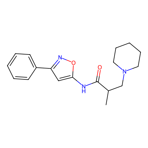 2-Methyl-N-(3-phenyl-1,2-oxazol-5-yl)-3-(piperidin-1-yl)propanamide structure