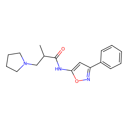 1-Pyrrolidinepropanamide, alpha-methyl-N-(3-phenyl-5-isoxazolyl)- structure