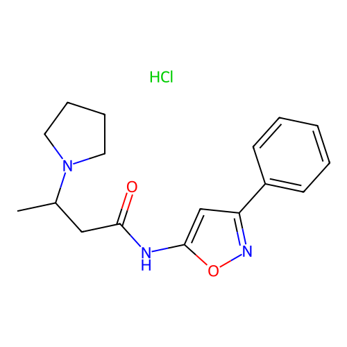 N-(3-Phenyl-5-isoxazolyl)-3-pyrrolidinobutanamide hydrochloride structure