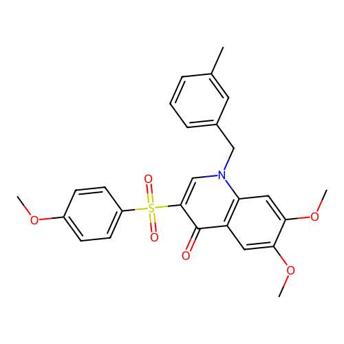 6,7-dimethoxy-3-(4-methoxybenzenesulfonyl)-1-[(3-methylphenyl)methyl]-1,4-dihydroquinolin-4-one structure