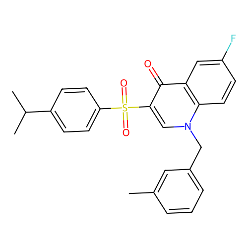 6-fluoro-3-((4-isopropylphenyl)sulfonyl)-1-(3-methylbenzyl)quinolin-4(1H)-one structure