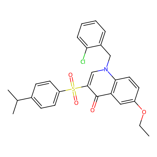 1-(2-chlorobenzyl)-6-ethoxy-3-((4-isopropylphenyl)sulfonyl)quinolin-4(1H)-one structure