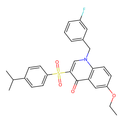 6-ethoxy-1-(3-fluorobenzyl)-3-((4-isopropylphenyl)sulfonyl)quinolin-4(1H)-one structure