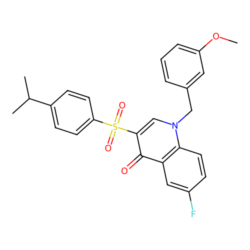 6-fluoro-3-((4-isopropylphenyl)sulfonyl)-1-(3-methoxybenzyl)quinolin-4(1H)-one structure