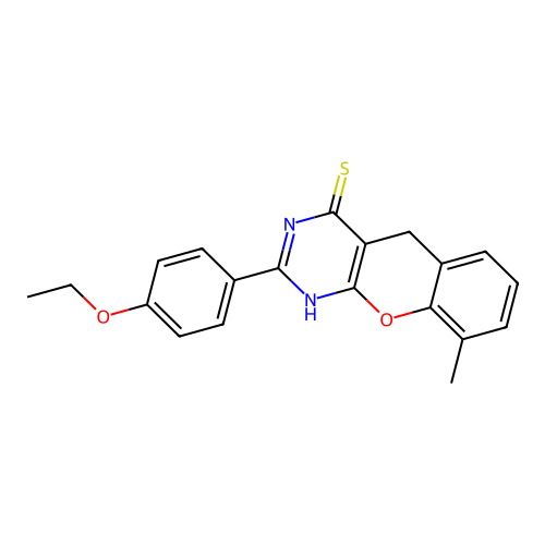 2-(4-Ethoxyphenyl)-9-methyl-1,5-dihydrochromeno[2,3-d]pyrimidine-4-thione structure