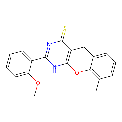 2-(2-Methoxyphenyl)-9-methyl-1,5-dihydrochromeno[2,3-d]pyrimidine-4-thione structure