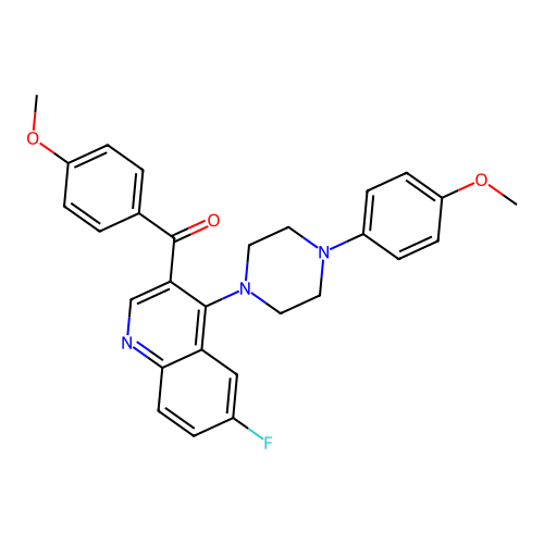 6-Fluoro-3-(4-methoxybenzoyl)-4-[4-(4-methoxyphenyl)piperazin-1-YL]quinoline structure