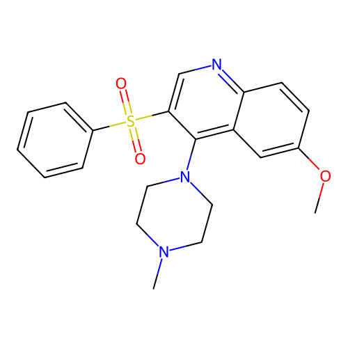 3-(Benzenesulfonyl)-6-methoxy-4-(4-methylpiperazin-1-yl)quinoline structure