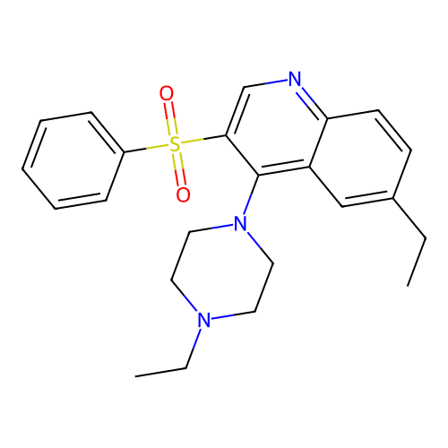 3-(Benzenesulfonyl)-6-ethyl-4-(4-ethylpiperazin-1-yl)quinoline structure