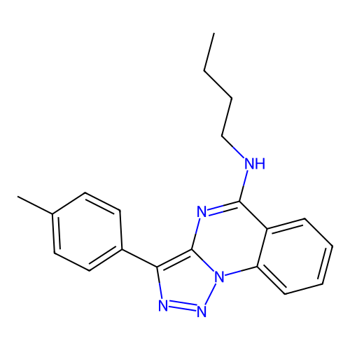 N-butyl-3-(4-methylphenyl)-[1,2,3]triazolo[1,5-a]quinazolin-5-amine structure