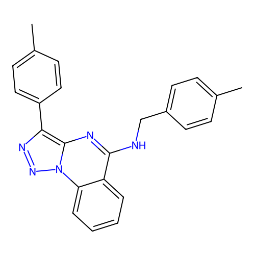 3-(4-methylphenyl)-N-[(4-methylphenyl)methyl]triazolo[1,5-a]quinazolin-5-amine structure