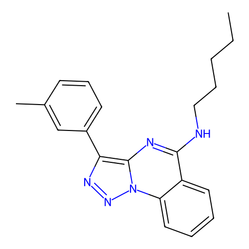 3-(3-methylphenyl)-N-pentyl-[1,2,3]triazolo[1,5-a]quinazolin-5-amine structure