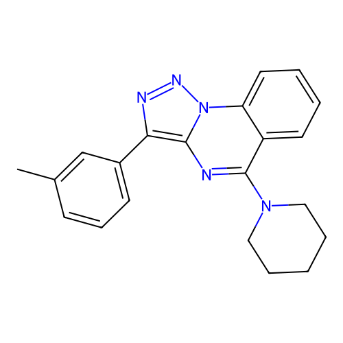 1-[3-(3-Methylphenyl)-[1,2,3]triazolo[1,5-a]quinazolin-5-yl]piperidine structure