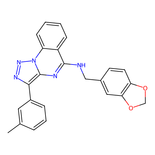 N-[(2H-1,3-benzodioxol-5-yl)methyl]-3-(3-methylphenyl)-[1,2,3]triazolo[1,5-a]quinazolin-5-amine structure