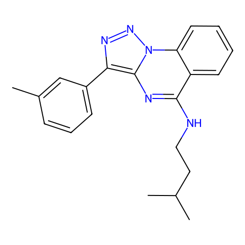 N-(3-methylbutyl)-3-(3-methylphenyl)triazolo[1,5-a]quinazolin-5-amine structure