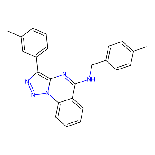 3-(3-methylphenyl)-N-[(4-methylphenyl)methyl]triazolo[1,5-a]quinazolin-5-amine structure