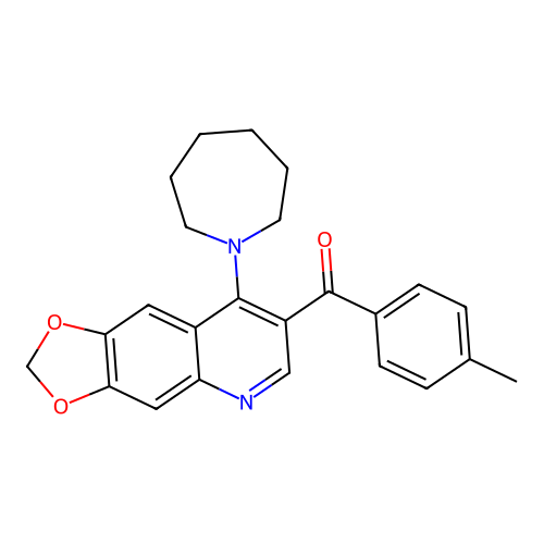 (8-(Azepan-1-yl)-[1,3]dioxolo[4,5-g]quinolin-7-yl)(p-tolyl)methanone structure