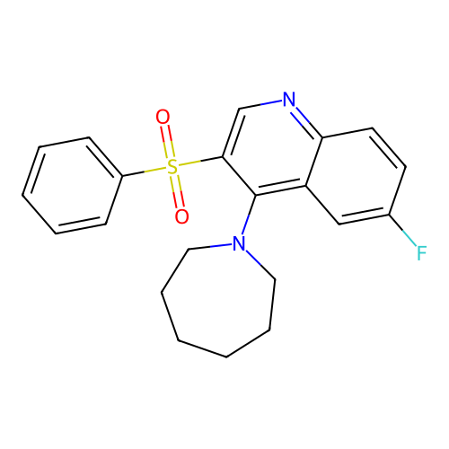 4-(Azepan-1-yl)-3-(benzenesulfonyl)-6-fluoroquinoline structure